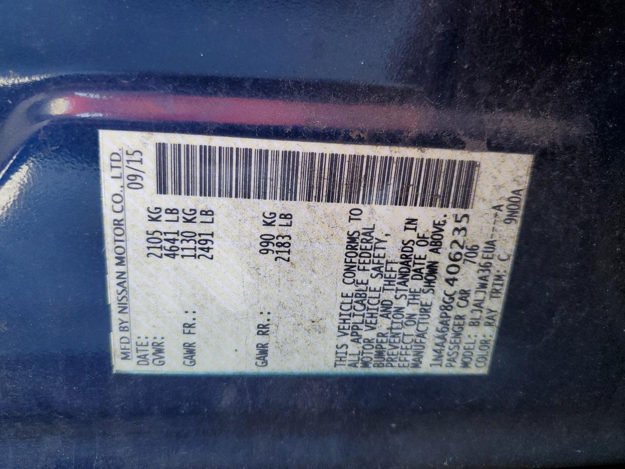 2016 Nissan Maxima 3.5S VIN: 1N4AA6AP8GC406235 Lot: 70957805