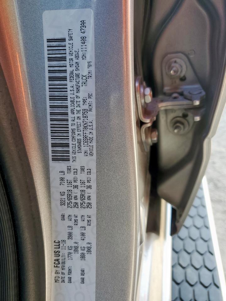 2019 Ram 1500 Big Horn/Lone Star VIN: 1C6SRFFT0KN718759 Lot: 67619735