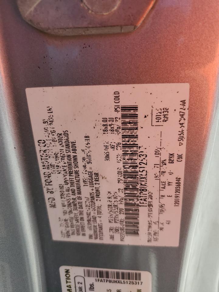 2020 Ford Mustang VIN: 1FATP8UHXL5125317 Lot: 69156945