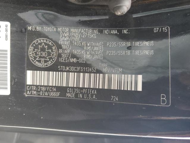 2015 TOYOTA SIENNA LE  