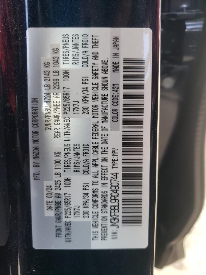 2024 Mazda Cx-5 Select VIN: JM3KFBBL9R0490744 Lot: 68744555