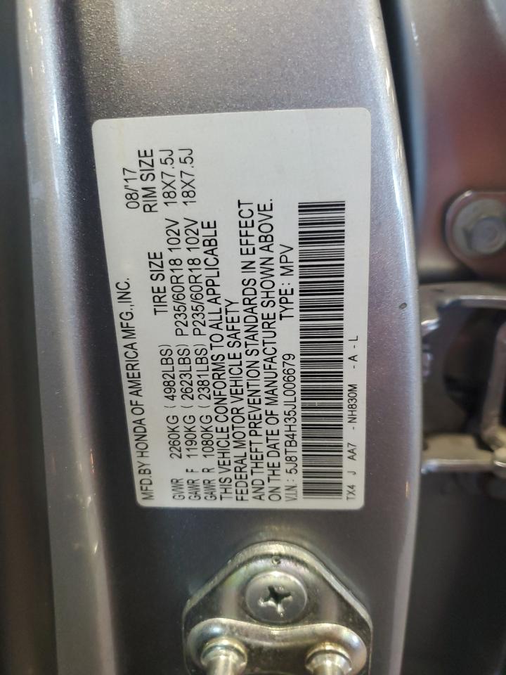 2018 Acura Rdx VIN: 5J8TB4H35JL006679 Lot: 70631735