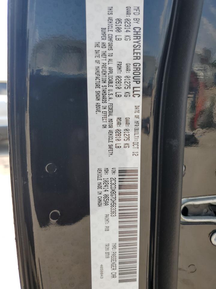 2013 Dodge Charger Se VIN: 2C3CDXBG7DH563363 Lot: 69404405