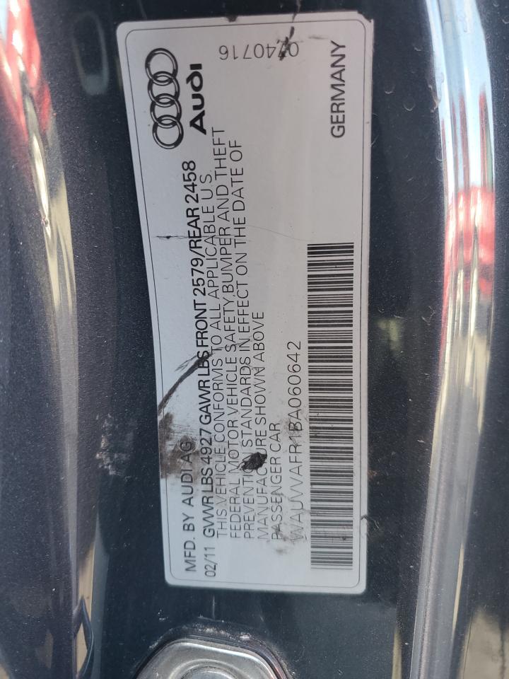 2011 Audi S5 Prestige VIN: WAUVVAFR1BA060642 Lot: 68472385