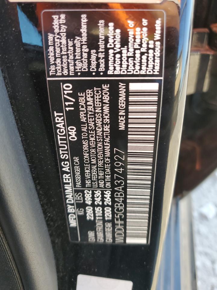 2011 Mercedes-Benz E 350 VIN: WDDHF5GB4BA374927 Lot: 67413445