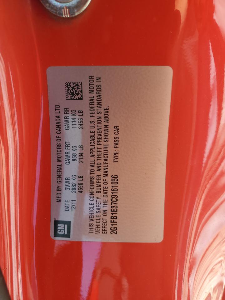 2012 Chevrolet Camaro Lt VIN: 2G1FB1E37C9161056 Lot: 70366175