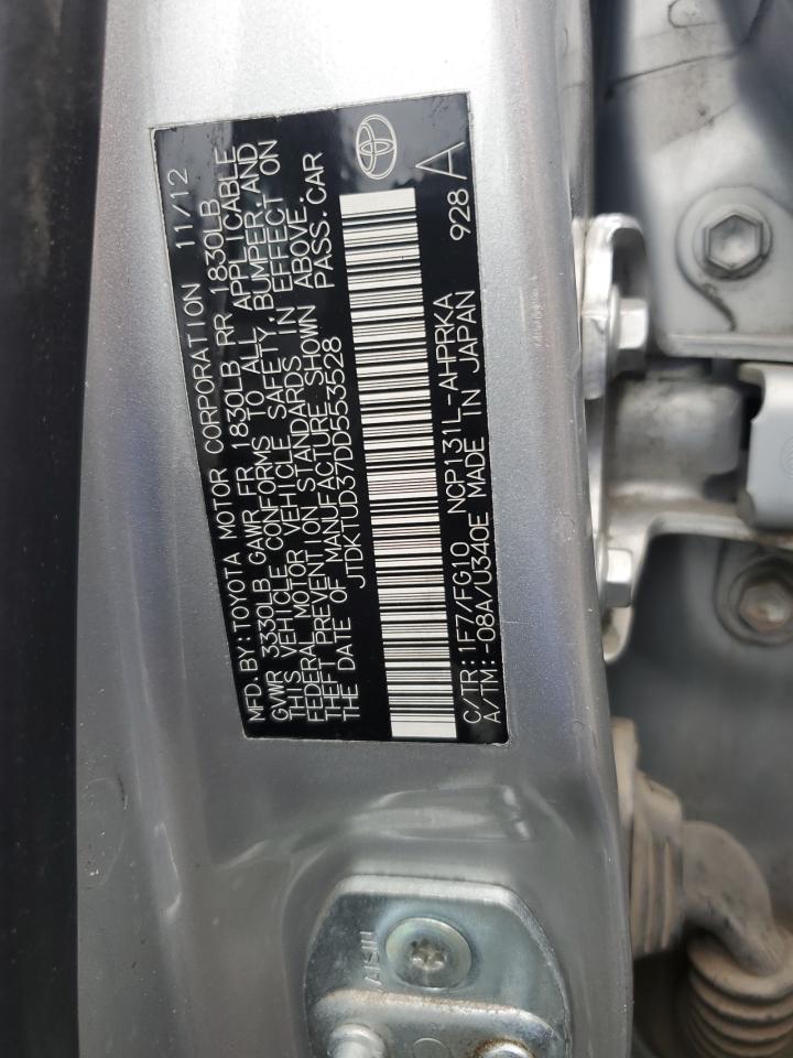 2013 Toyota Yaris VIN: JTDKTUD37DD553528 Lot: 67419085