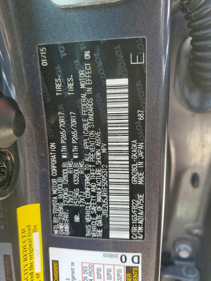 2015 Toyota 4Runner Sr5 VIN: JTEZU5JR1F5095312 Lot: 68724345