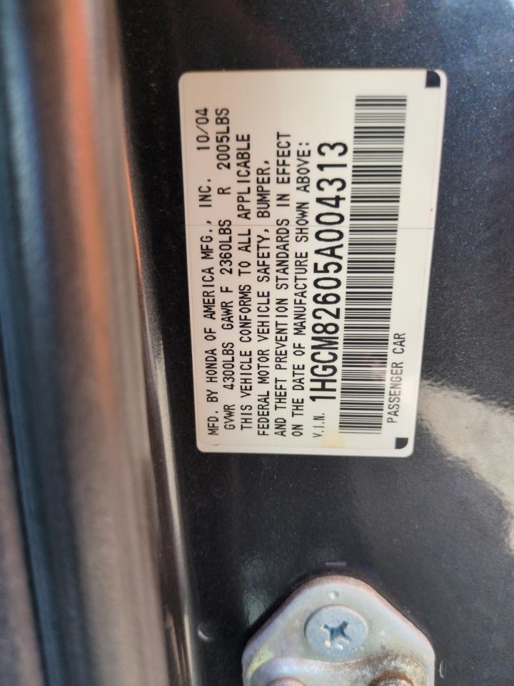 2005 Honda Accord Ex VIN: 1HGCM82605A004313 Lot: 68436395