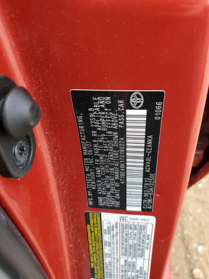 2007 Toyota Camry Ce VIN: 4T1BE46K17U180274 Lot: 68195285