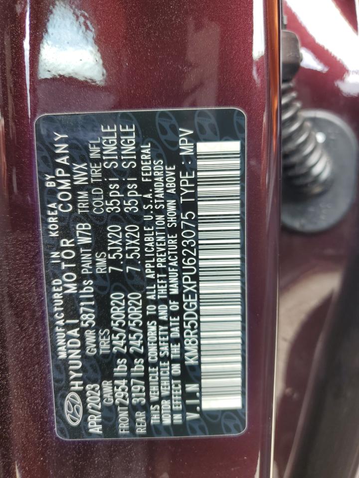 2023 Hyundai Palisade Limited VIN: KM8R5DGEXPU623075 Lot: 69963065