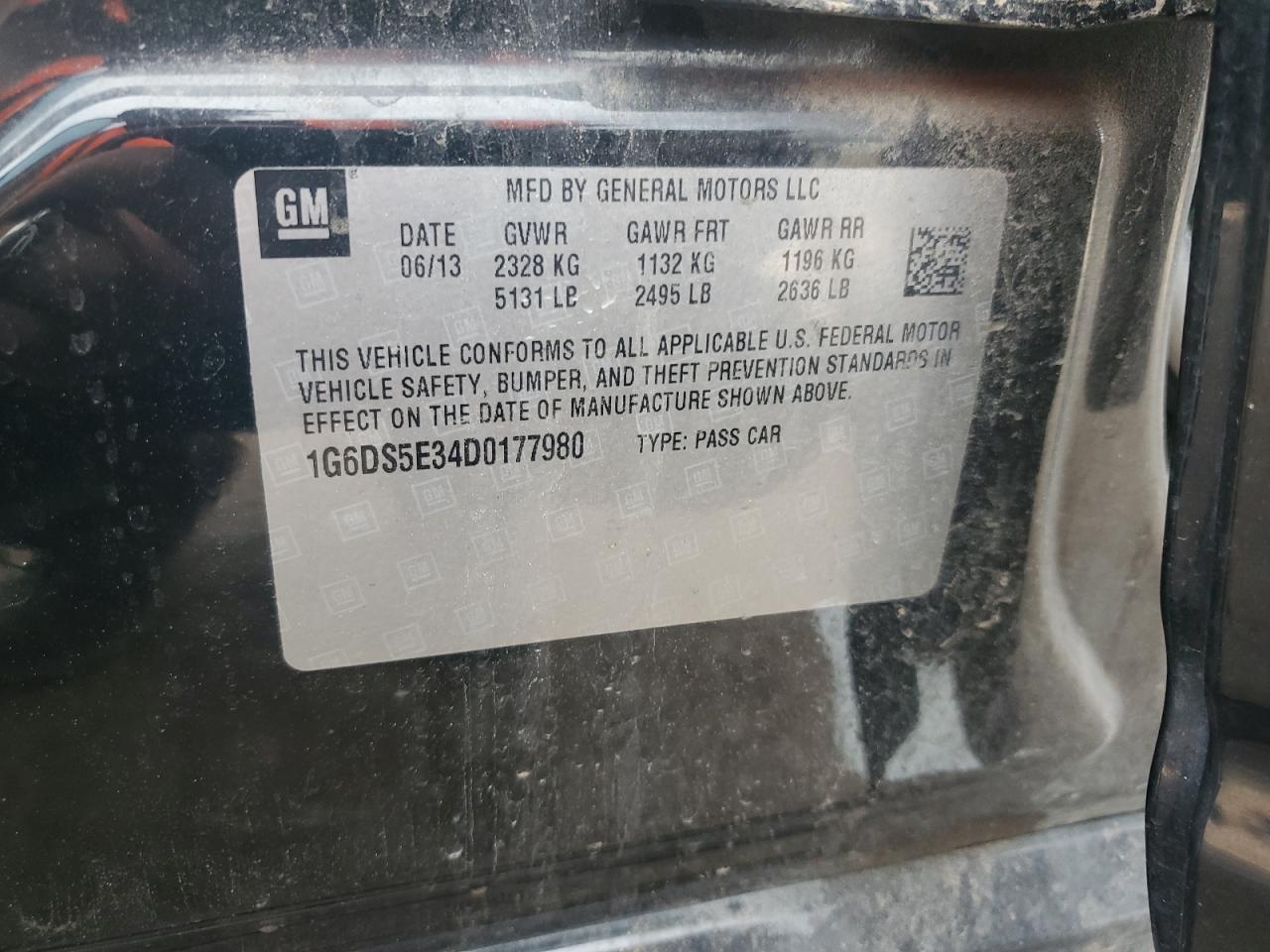 2013 Cadillac Cts Premium Collection VIN: 1G6DS5E34D0177980 Lot: 67954765