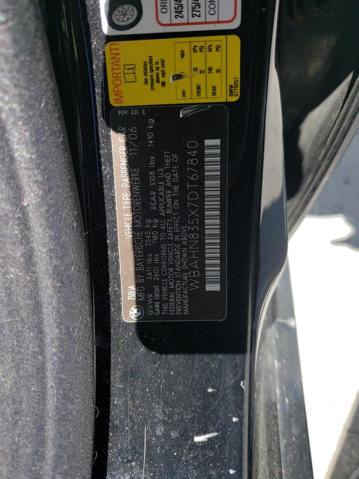 2007 BMW 750 VIN: WBAHN835X7DT67840 Lot: 67649555