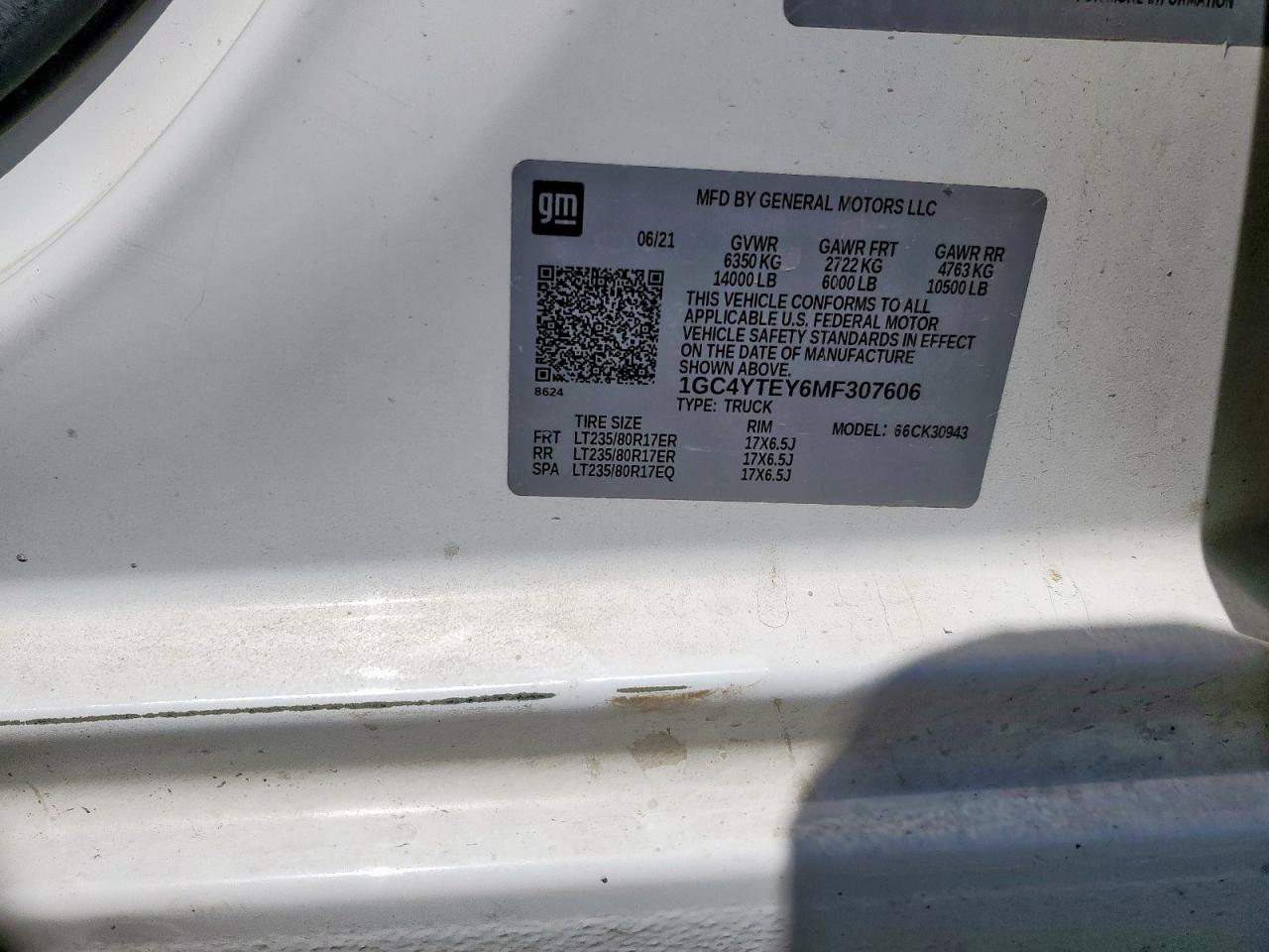 2021 Chevrolet Silverado K3500 Lt VIN: 1GC4YTEY6MF307606 Lot: 67721495