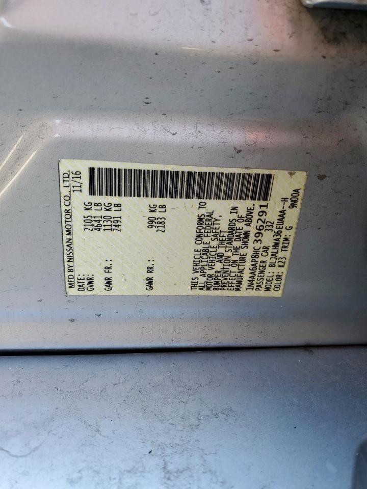 2017 Nissan Maxima 3.5S VIN: 1N4AA6AP8HC396291 Lot: 67572525