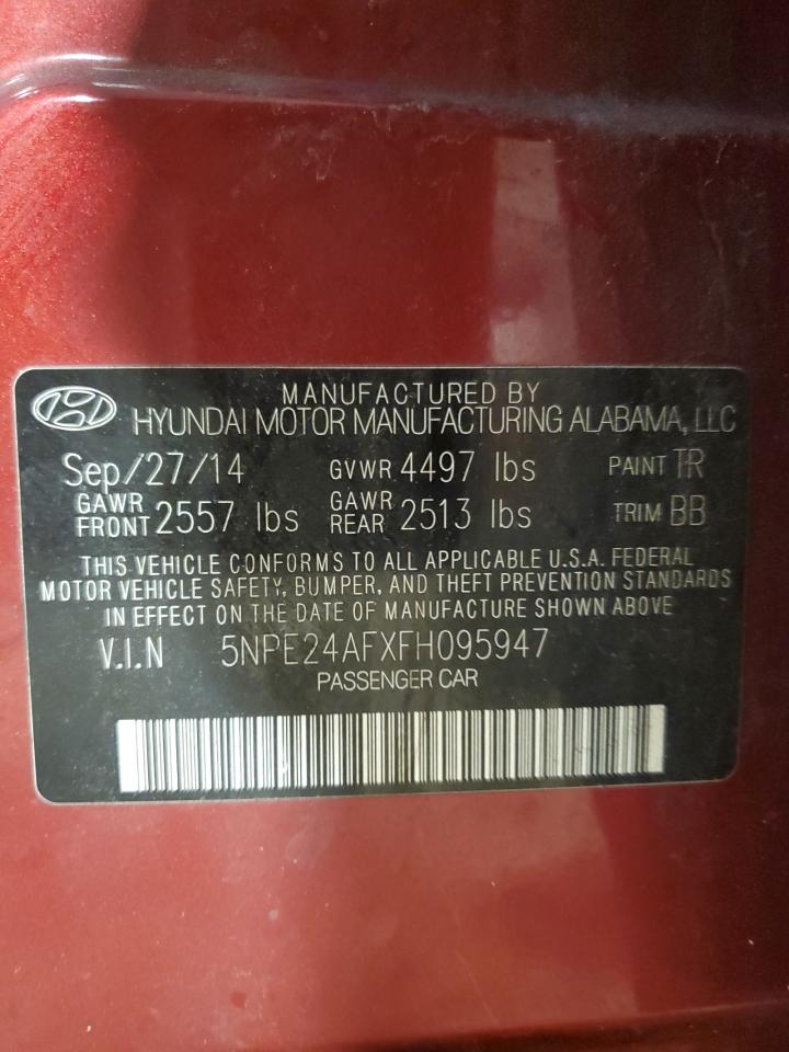 2015 Hyundai Sonata Se VIN: 5NPE24AFXFH095947 Lot: 84903345
