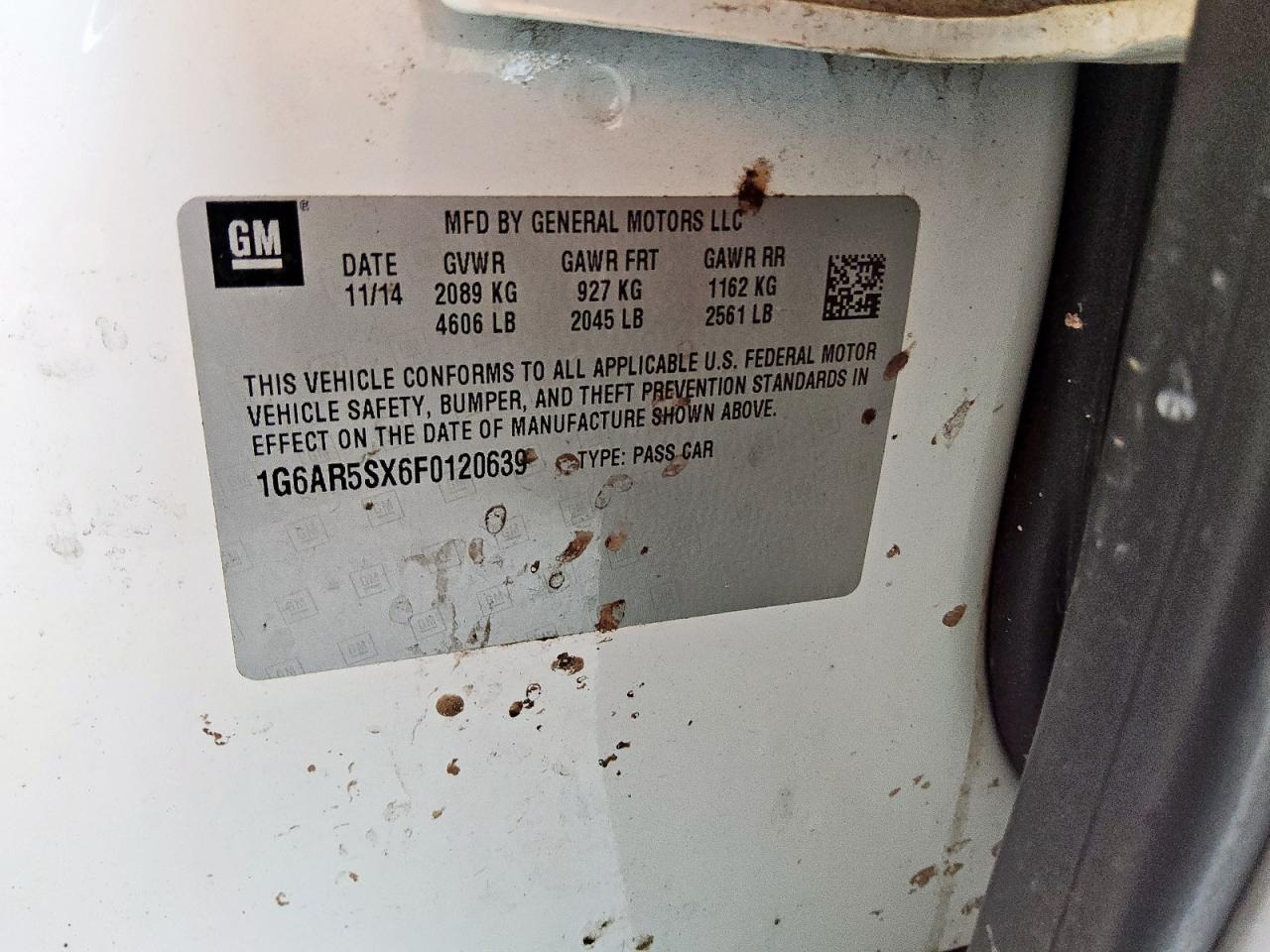 2015 Cadillac Cts Luxury Collection VIN: 1G6AR5SX6F0120639 Lot: 70758905