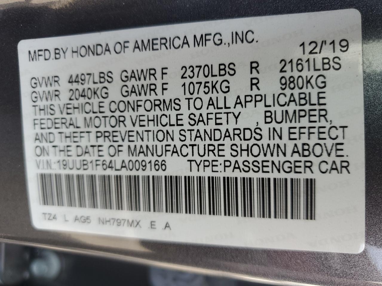 2020 Acura Tlx Technology VIN: 19UUB1F64LA009166 Lot: 68299225