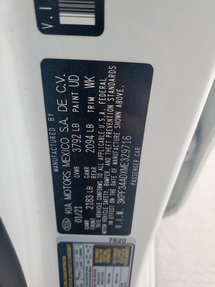 3KPF34ADXME329716 2021 Kia Forte Gt Line