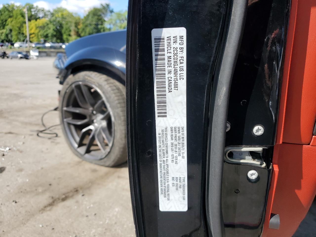 2022 Dodge Charger Scat Pack VIN: 2C3CDXGJ4NH154887 Lot: 65587665