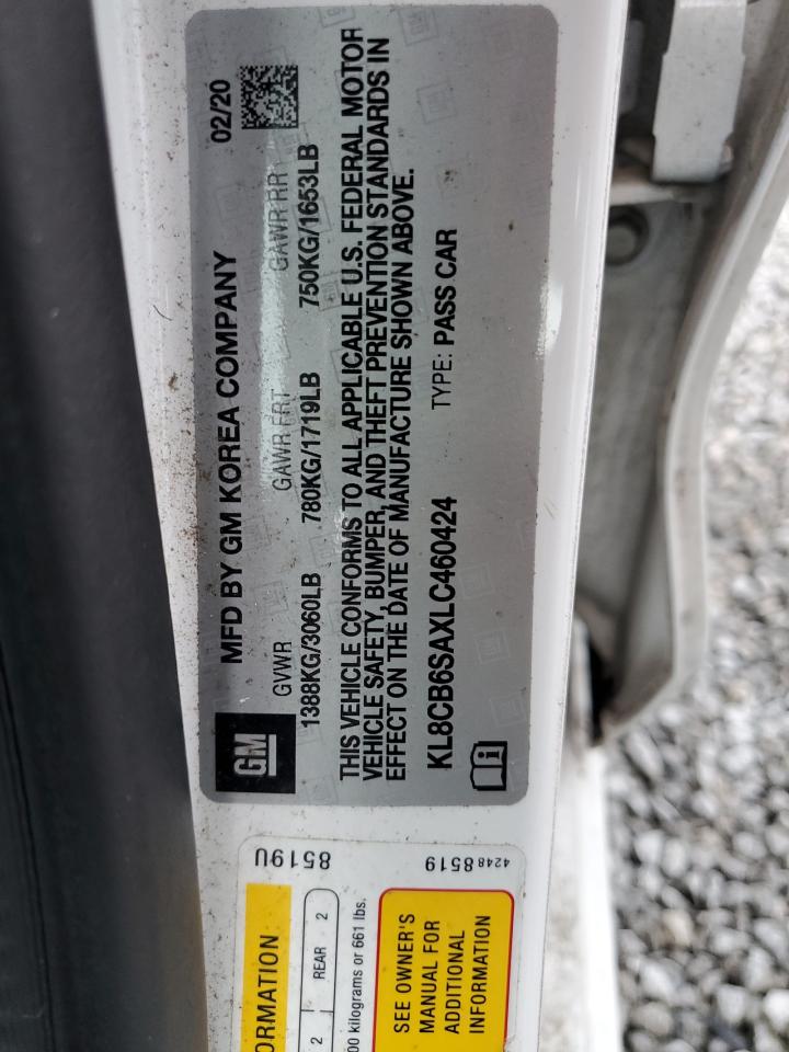 2020 Chevrolet Spark Ls VIN: KL8CB6SAXLC460424 Lot: 69800585