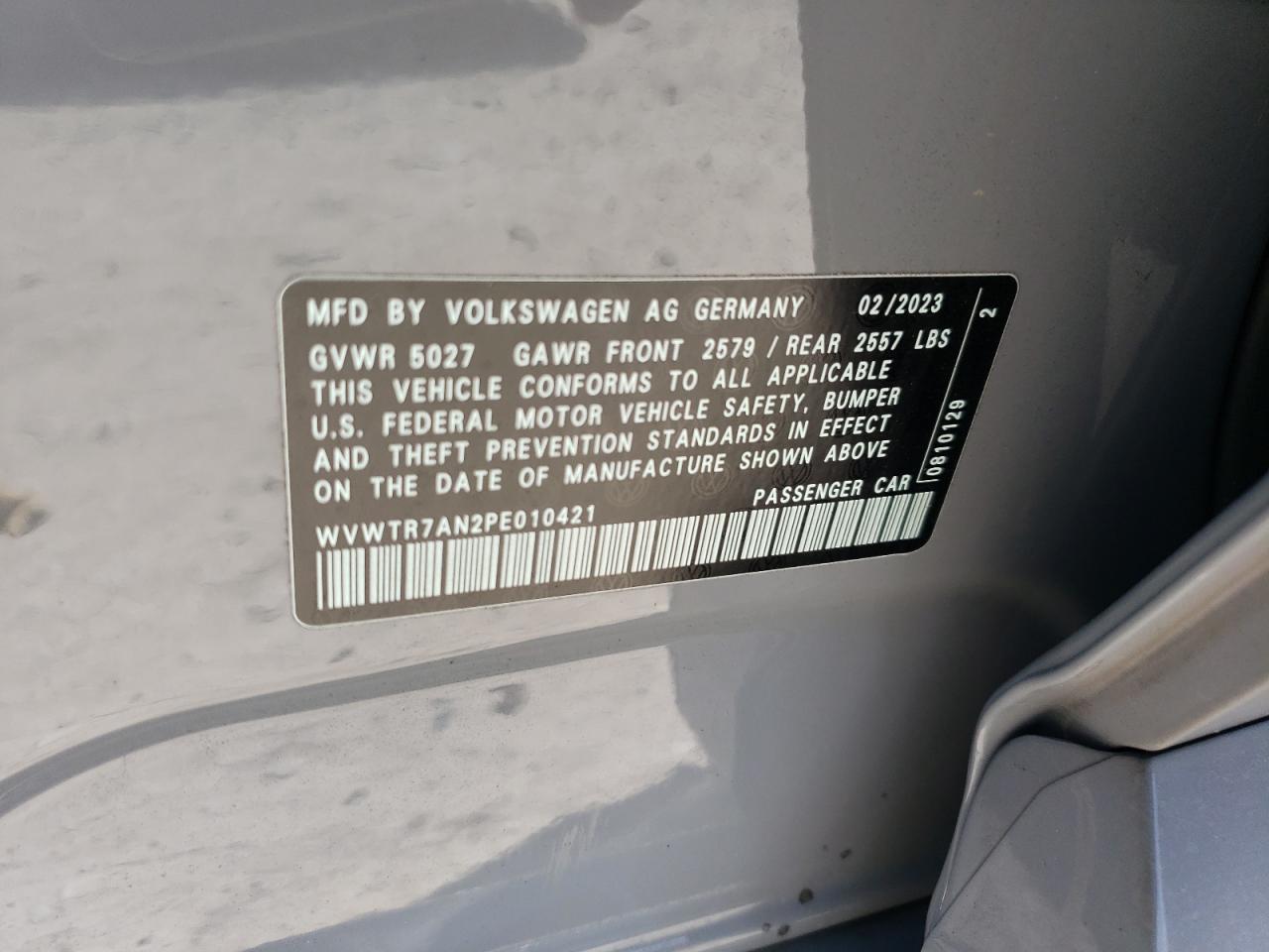 2023 Volkswagen Arteon Sel Premium R-Line VIN: WVWTR7AN2PE010421 Lot: 69256865