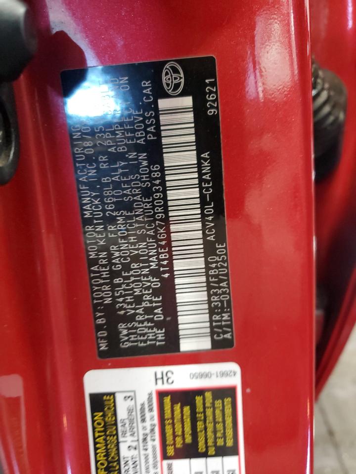 2009 Toyota Camry Base VIN: 4T4BE46K79R093486 Lot: 70283595