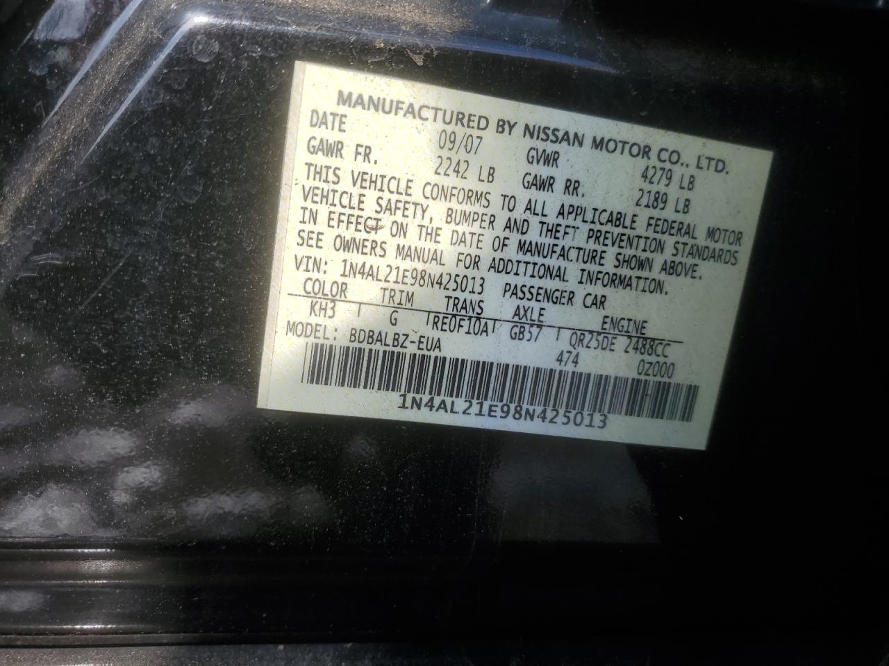 2008 Nissan Altima 2.5 VIN: 1N4AL21E98N425013 Lot: 70135835