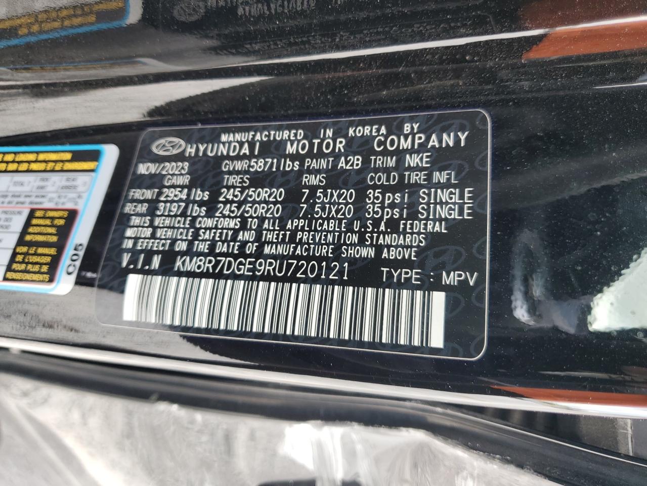 2024 Hyundai Palisade Calligraphy VIN: KM8R7DGE9RU720121 Lot: 67393855