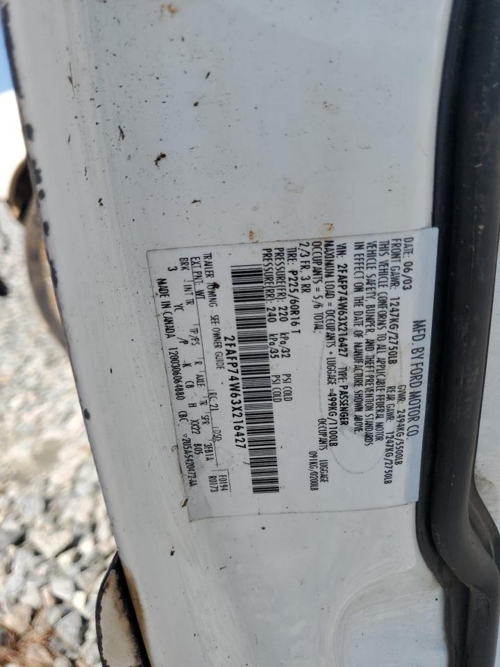 2003 Ford Crown Victoria Lx VIN: 2FAFP74W63X216427 Lot: 68753725