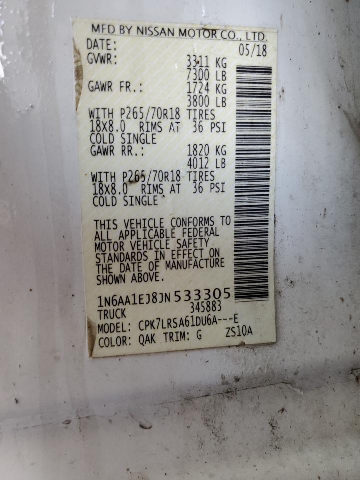 2018 Nissan Titan S VIN: 1N6AA1EJ8JN533305 Lot: 87467355