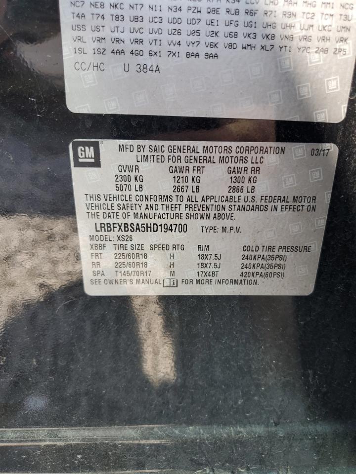 2017 Buick Envision Essence VIN: LRBFXBSA5HD194700 Lot: 69420795