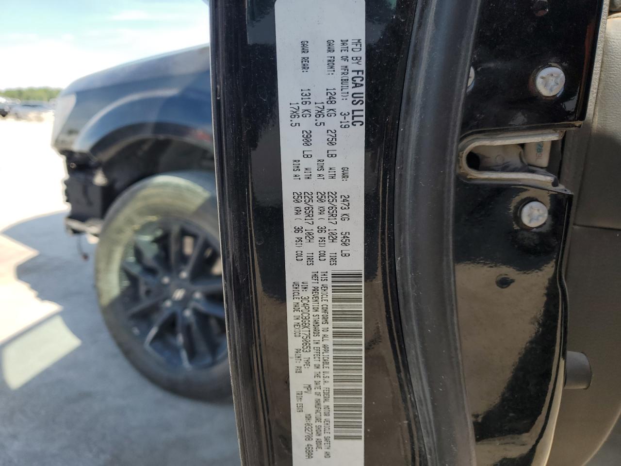2019 Dodge Journey Se VIN: 3C4PDCBG6KT750653 Lot: 70908705