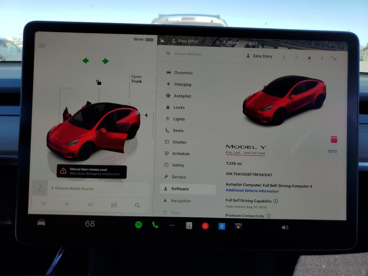 2024 Tesla Model Y VIN: 7SAYGDEF7RF063147 Lot: 69685015