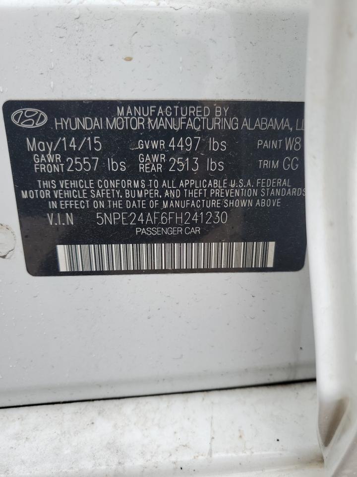 2015 Hyundai Sonata Se VIN: 5NPE24AF6FH241230 Lot: 67149985