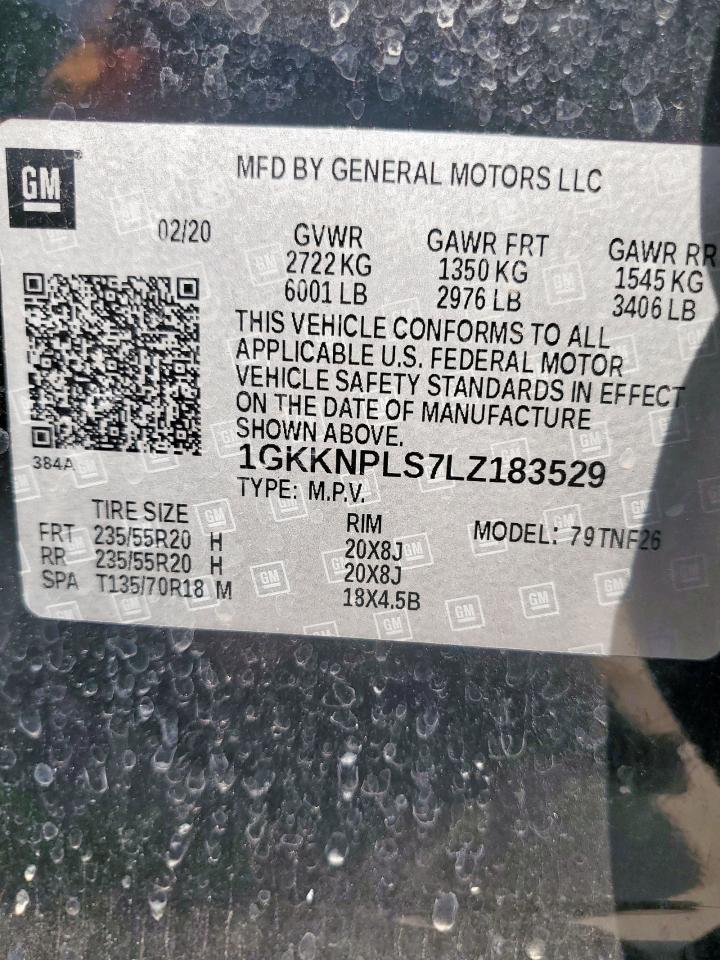2020 GMC Acadia Denali VIN: 1GKKNPLS7LZ183529 Lot: 70168545
