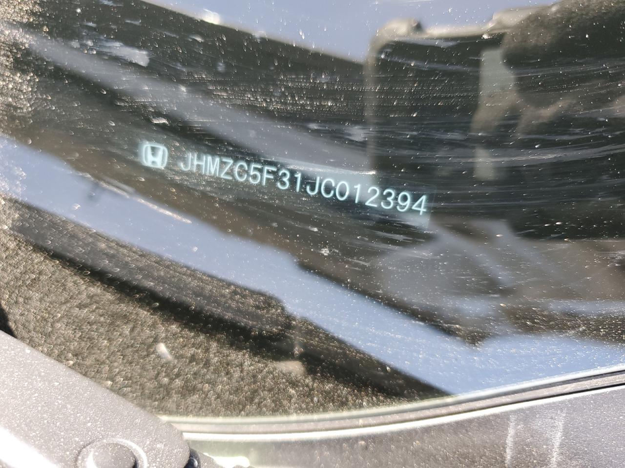 2018 Honda Clarity Touring VIN: JHMZC5F31JC012394 Lot: 69972485
