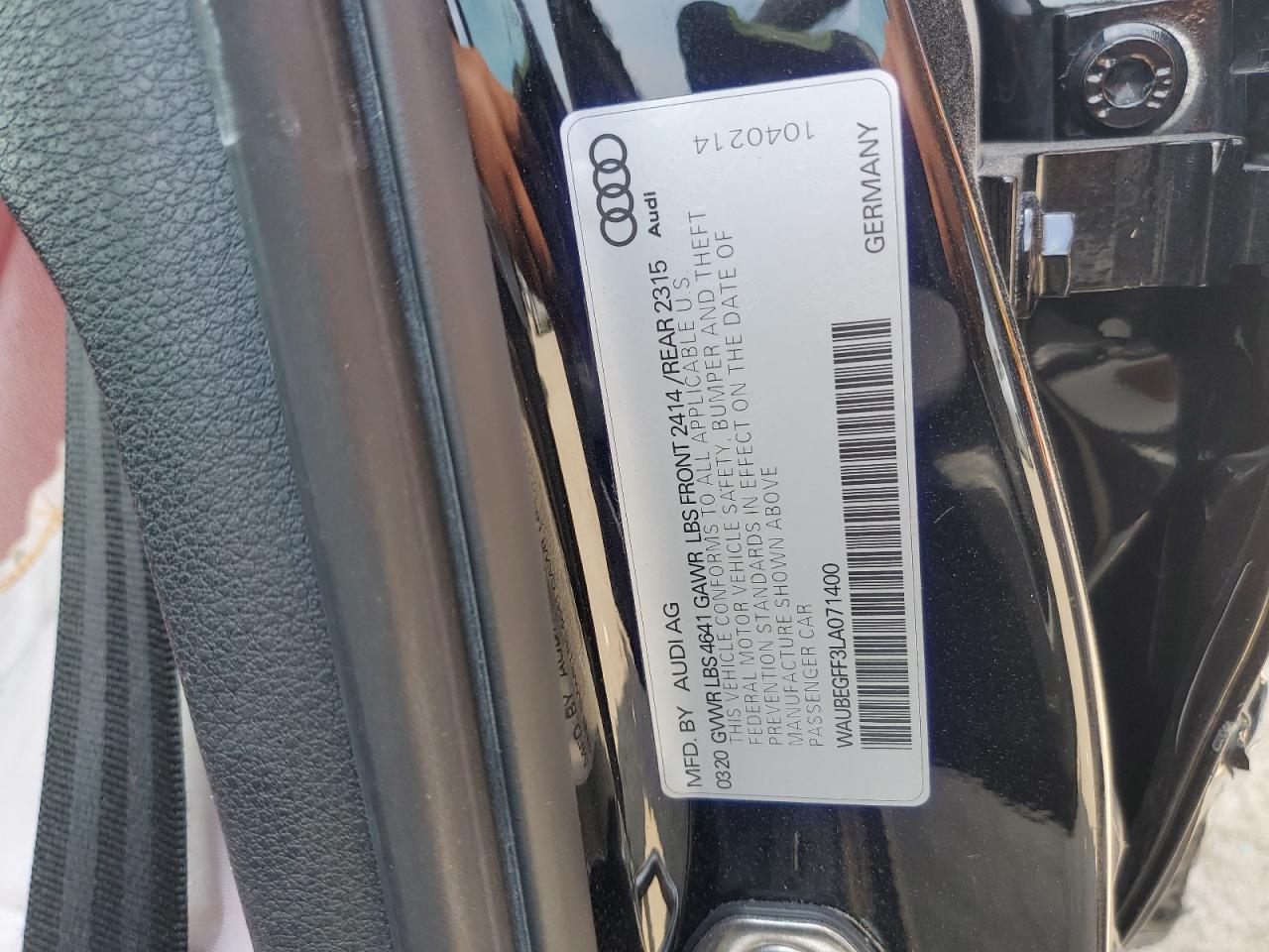 2020 Audi A3 S-Line Premium VIN: WAUBEGFF3LA071400 Lot: 69130035