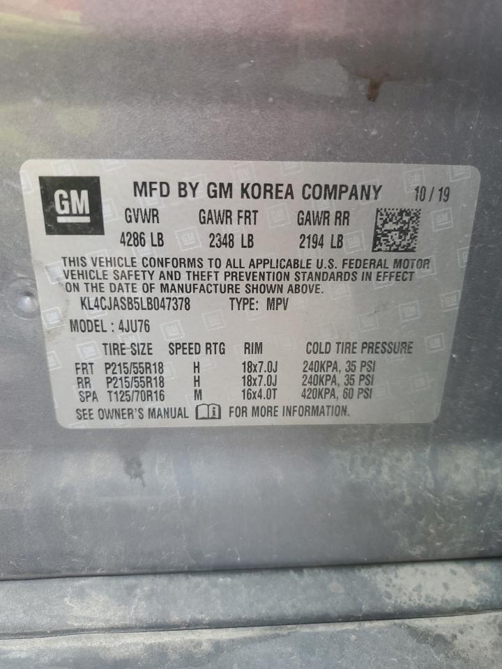 2020 Buick Encore Preferred VIN: KL4CJASB5LB047378 Lot: 68184005