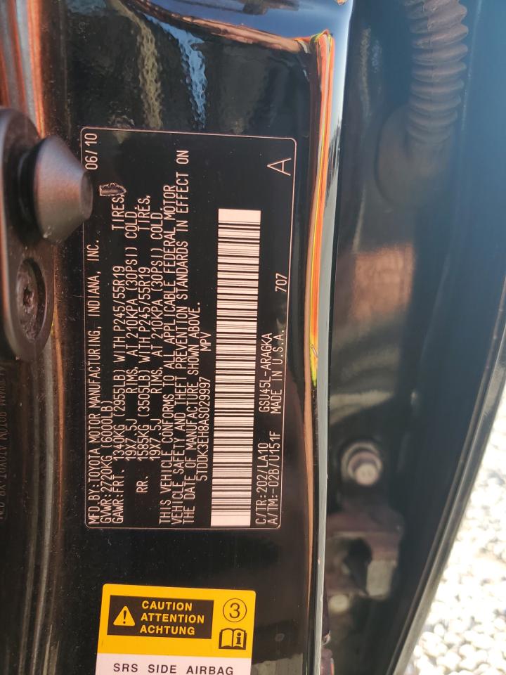 2010 Toyota Highlander Limited VIN: 5TDDK3EH8AS029997 Lot: 69523855