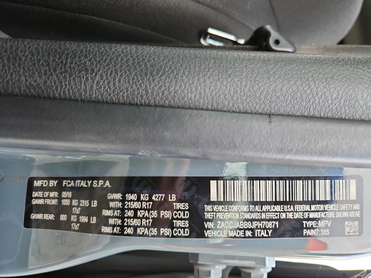 2018 Jeep Renegade Latitude VIN: ZACCJABB9JPH70871 Lot: 67761445