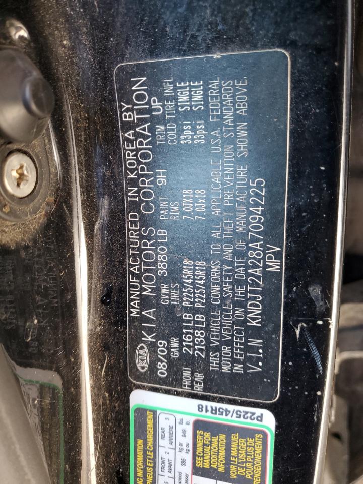 2010 Kia Soul + VIN: KNDJT2A28A7094225 Lot: 70048445