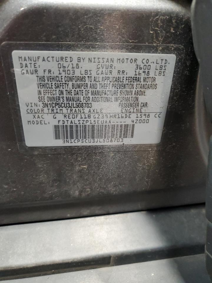 3N1CP5CU3JL508703 2018 Nissan Kicks S