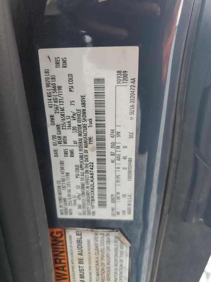 2020 Ford Transit T-250 VIN: 1FTBR3X82LKA87422 Lot: 68377115