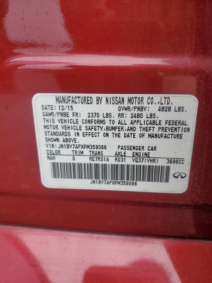 2015 Infiniti Q50 Base VIN: JN1BV7APXFM359066 Lot: 67633555