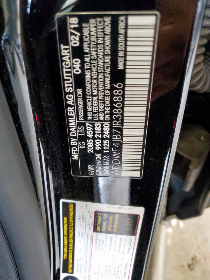 2018 Mercedes-Benz C 300 VIN: WDDWF4JB7JR386886 Lot: 68162635