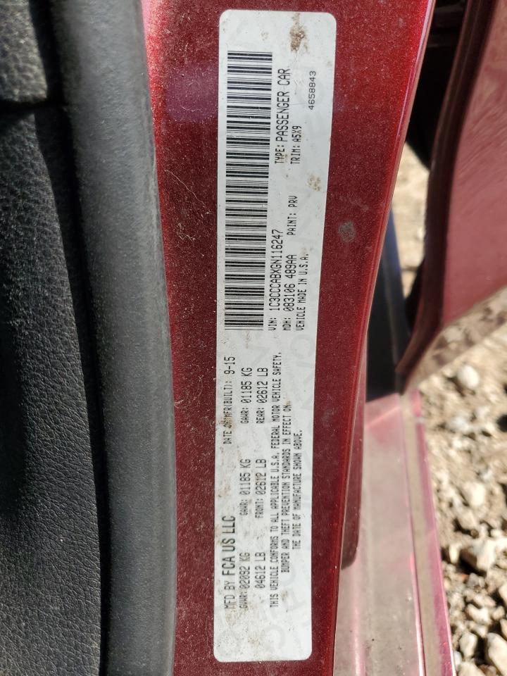 2016 Chrysler 200 Limited VIN: 1C3CCCABXGN116247 Lot: 69094895