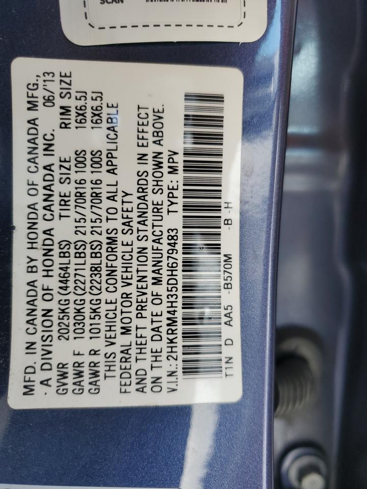 2013 Honda Cr-V Lx VIN: 2HKRM4H35DH679483 Lot: 68624015