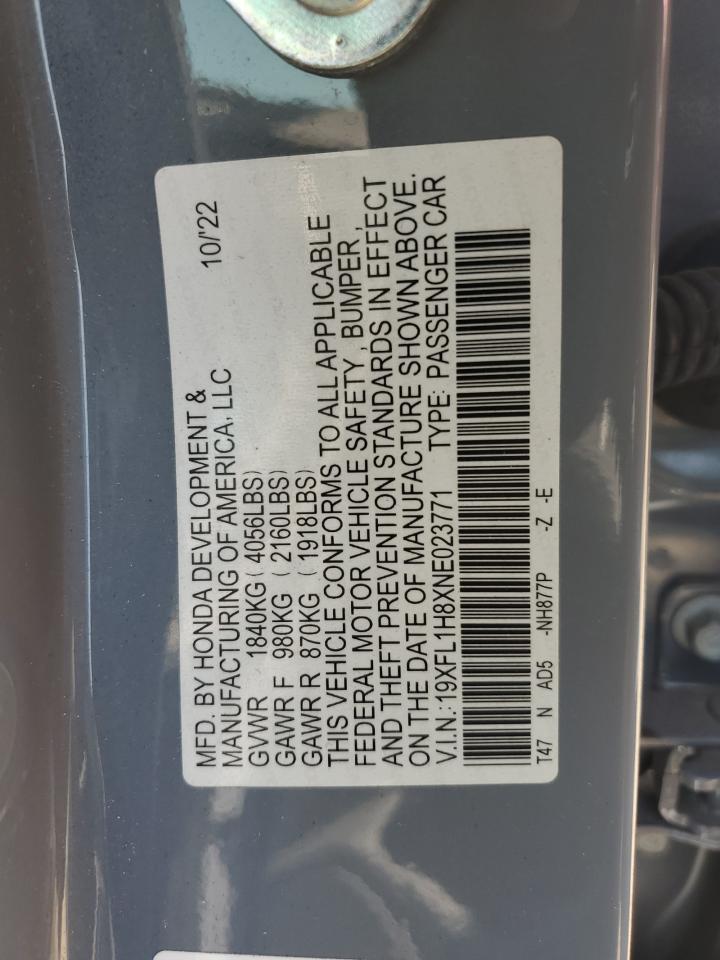 2022 Honda Civic Sport Touring VIN: 19XFL1H8XNE023771 Lot: 67419715