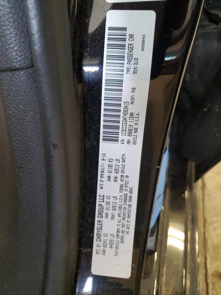 2015 Chrysler 200 C VIN: 1C3CCCEGXFN583415 Lot: 68595515